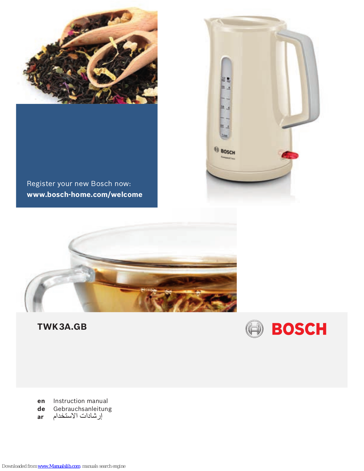 Bosch TWK3A.GB Instruction Manual