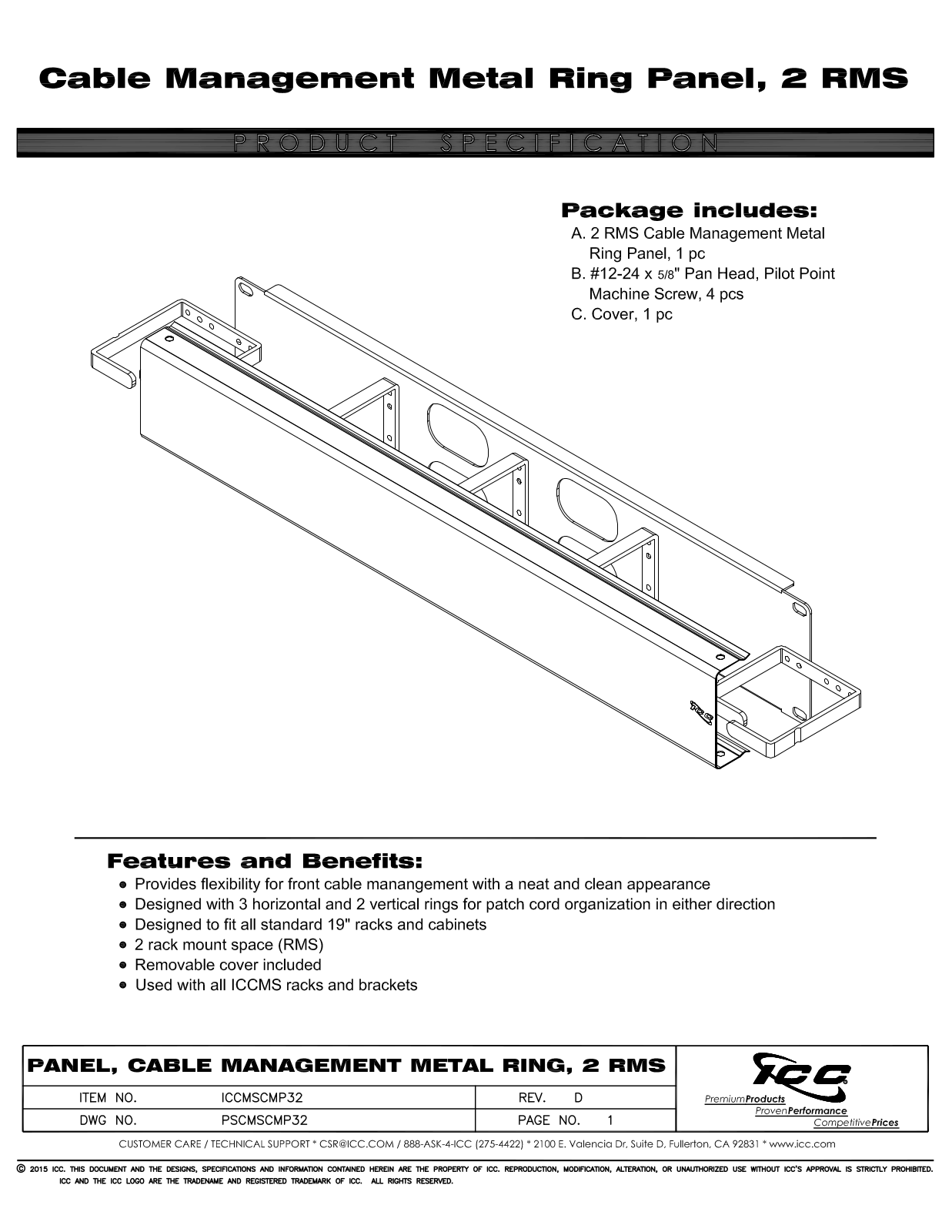 ICC ICCMSCMP32 Specsheet