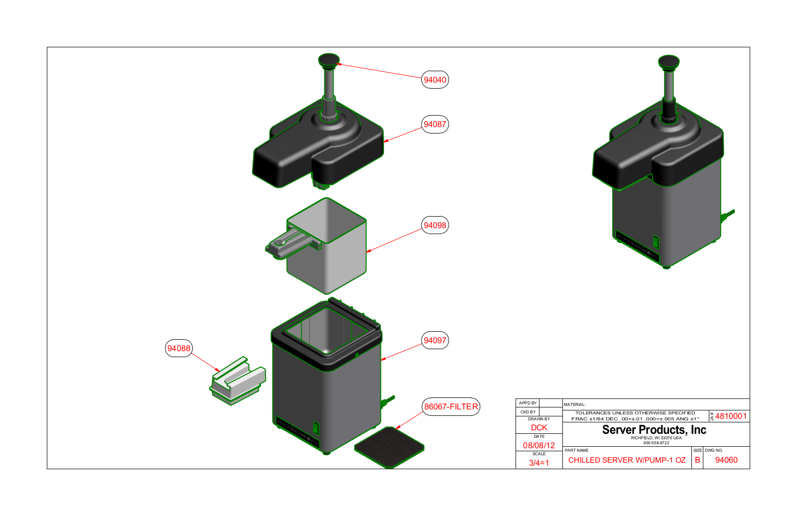 Server 94060 Parts List