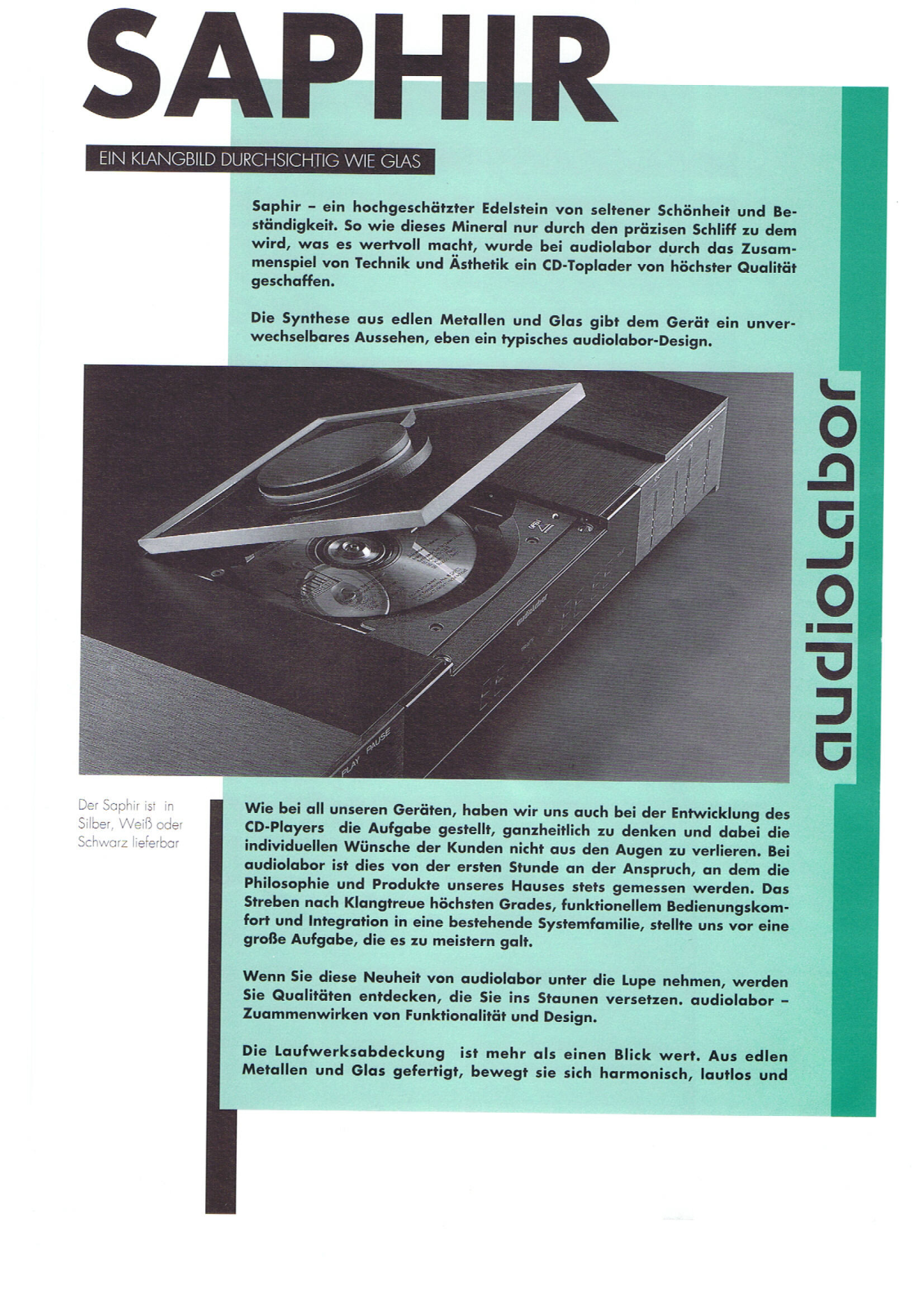 Audiolabor Saphir Brochure