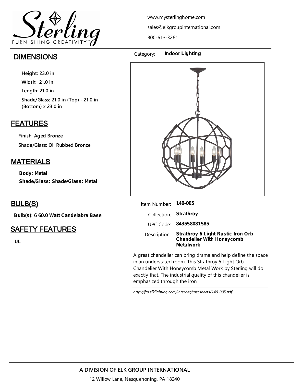 ELK Home 140005 User Manual