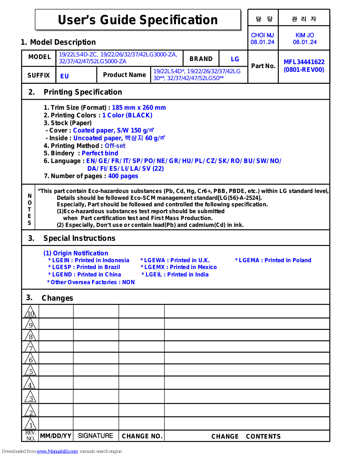 LG 32LG3000-ZA, 37LG300C.AEU, 37LG3000-ZA, 42LG3000-ZA, 19LG3000-ZA Owner's Manual