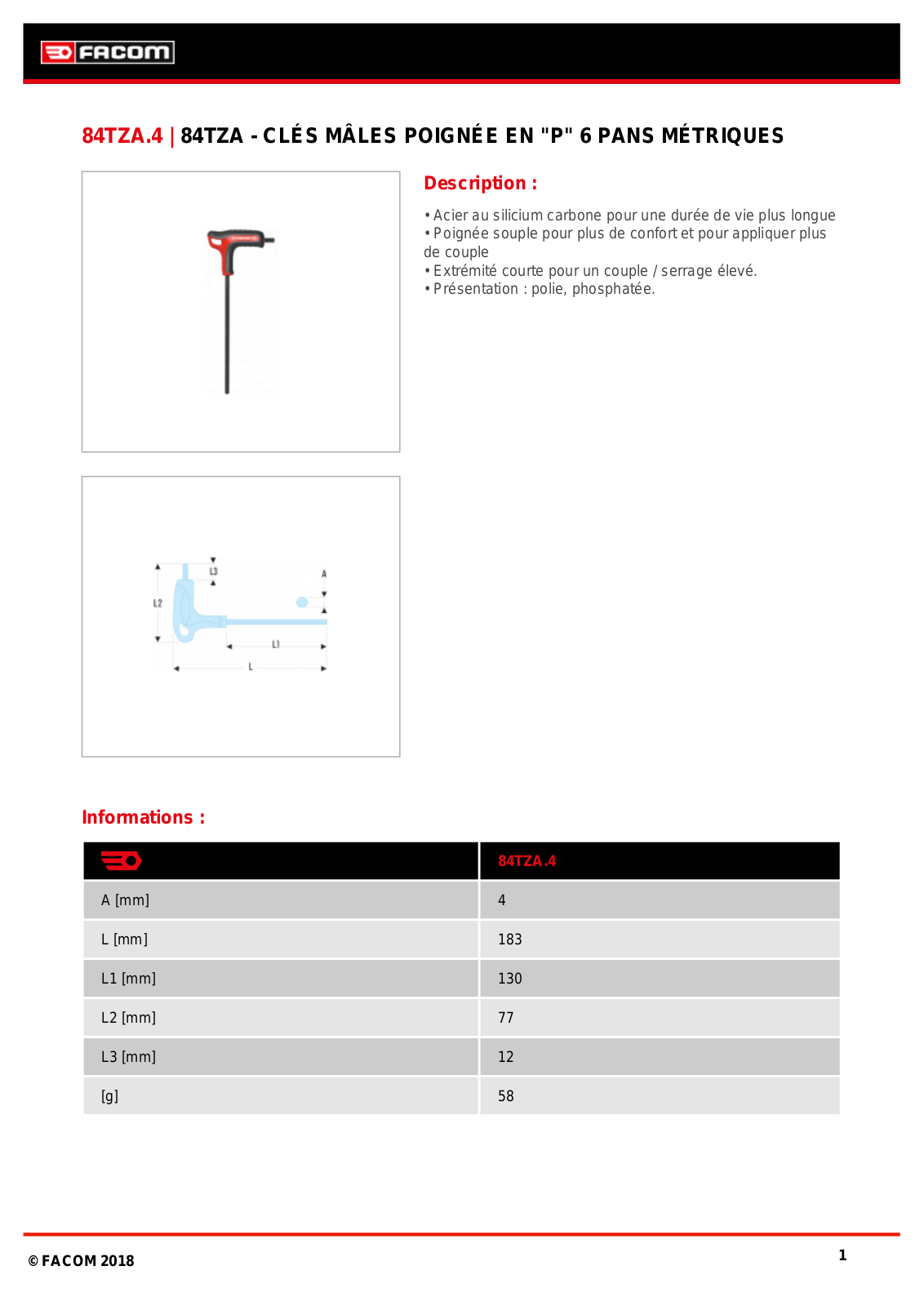 Facom 84TZA.4 Specification - ManualMachine.com