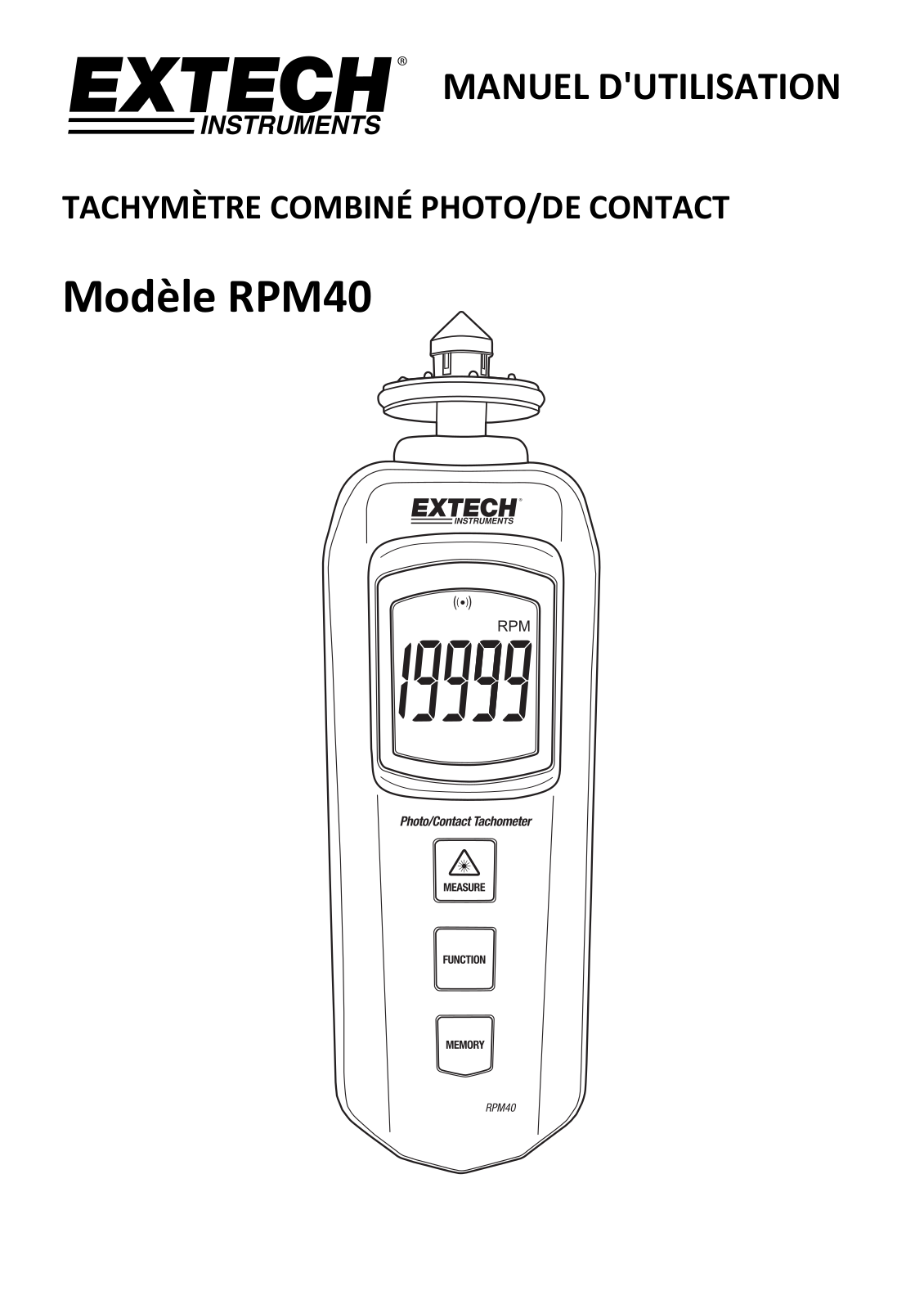 Extech RPM40 User Manual