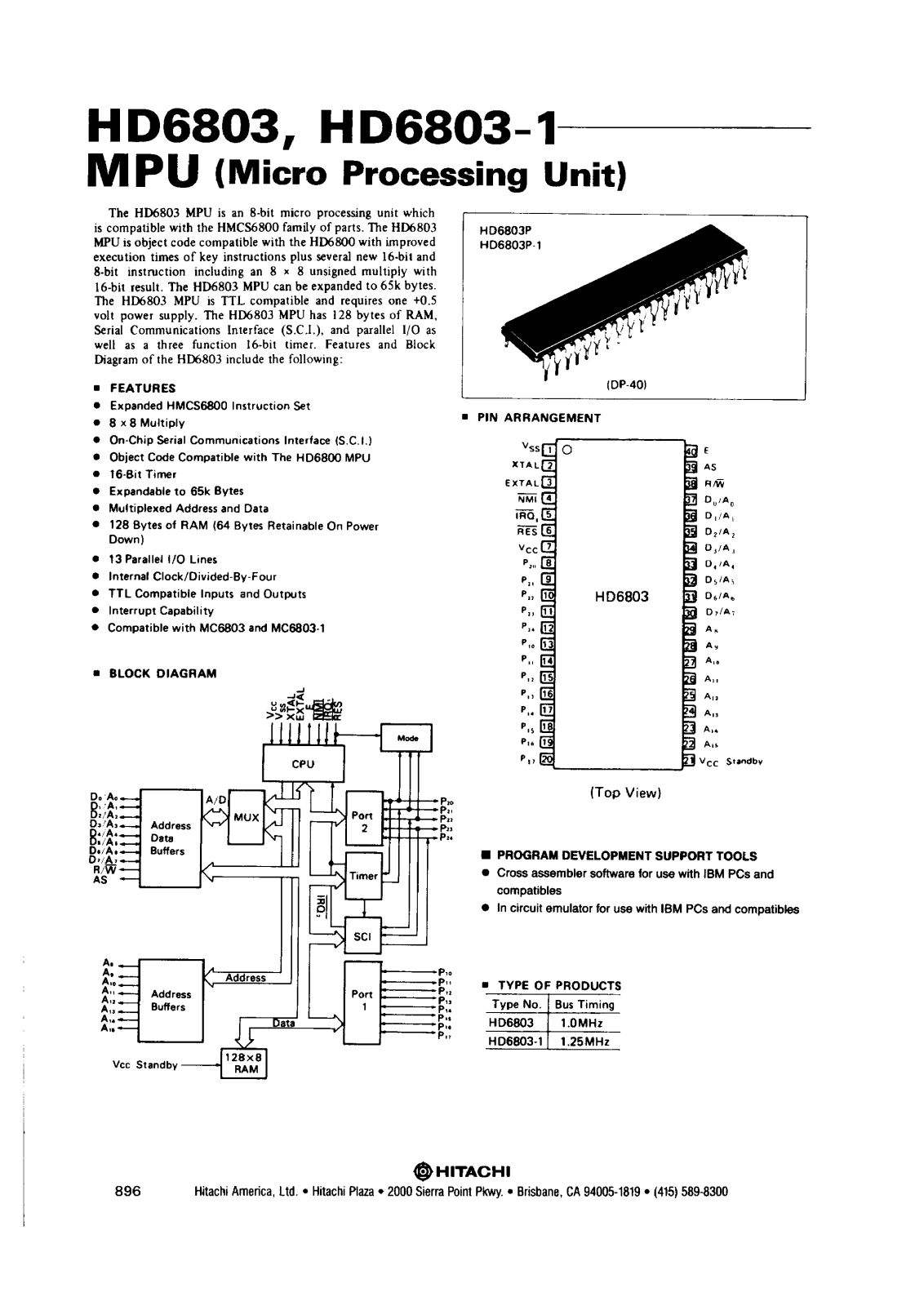 HIT HD6803-1, HD6803 Datasheet