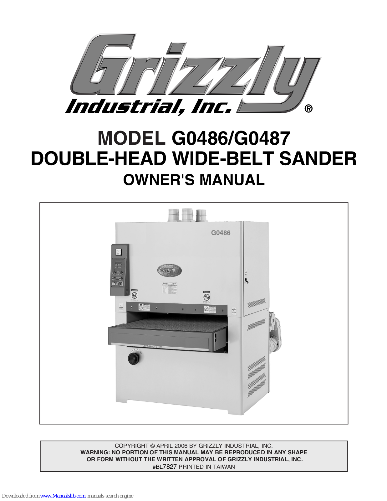 Grizzly G0486/G0487, G0486, G0487 Owner's Manual