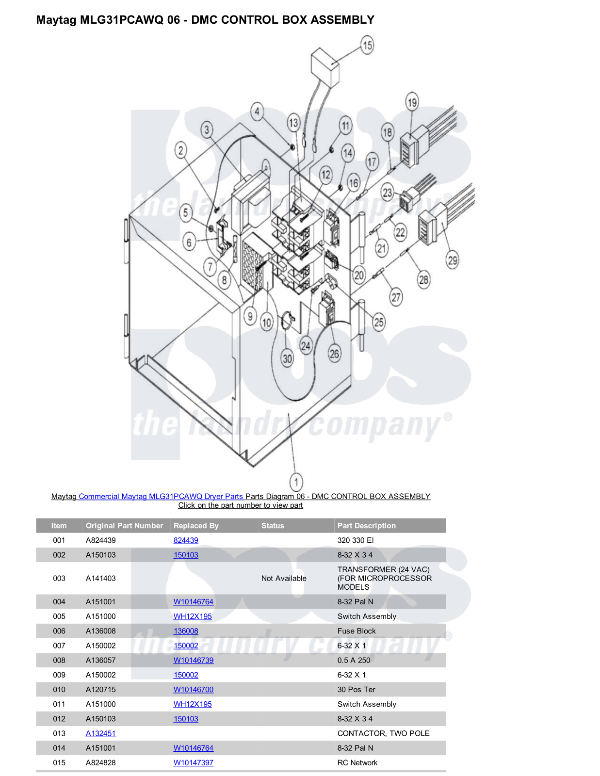 Maytag MLG31PCAWQ Parts Diagram