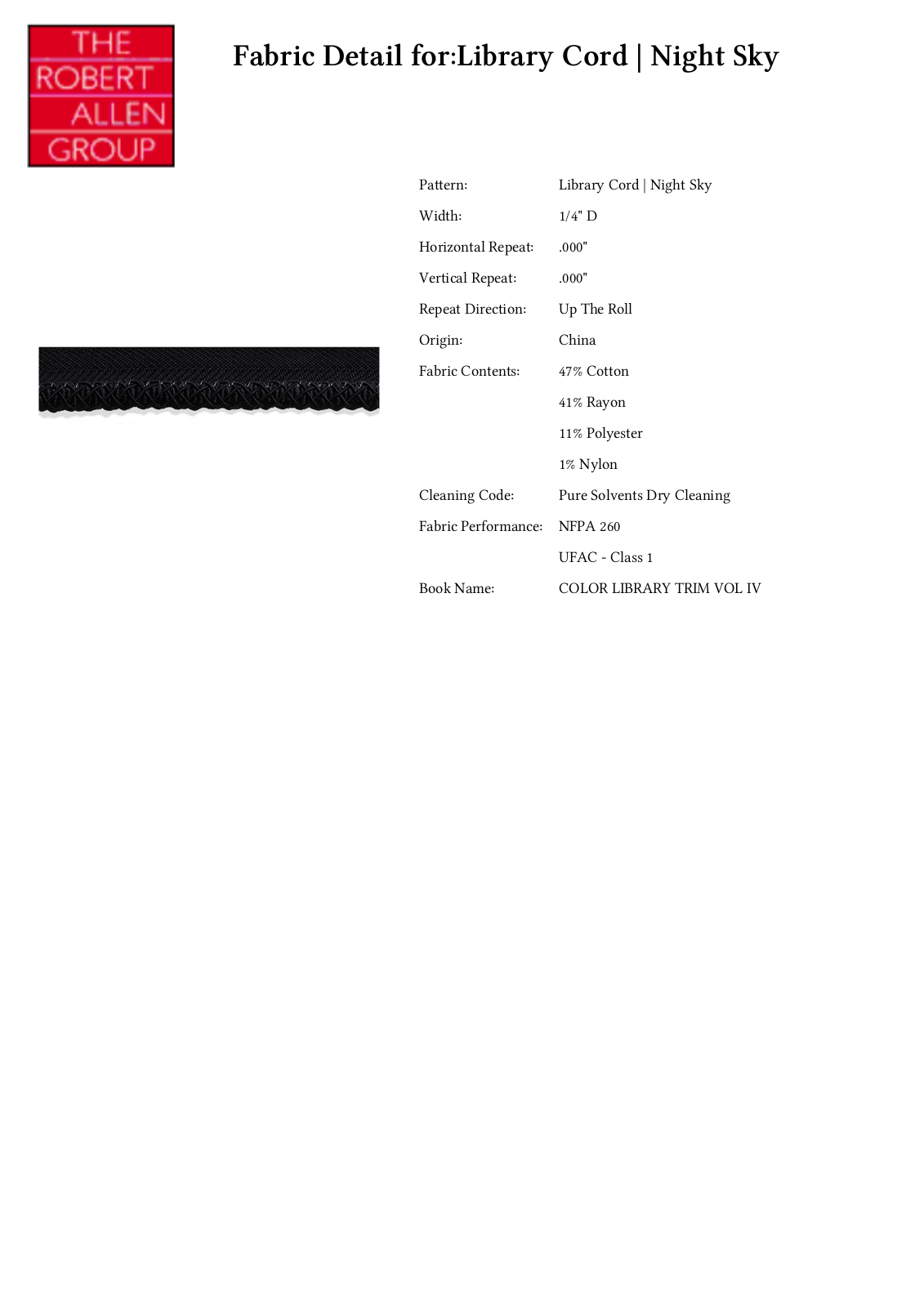 Robert Allen RALF1295 Specifications - ManualMachine.com