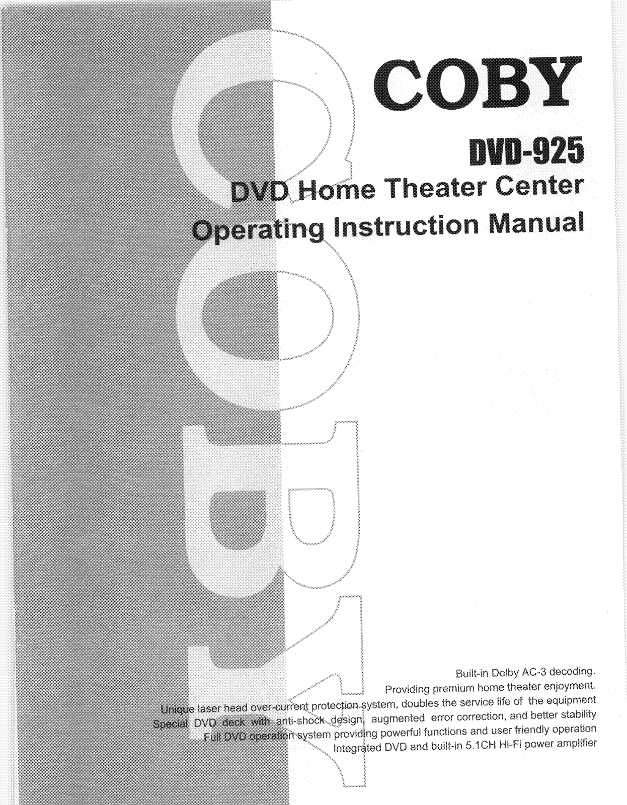 COBY electronic DVD-925 User Manual