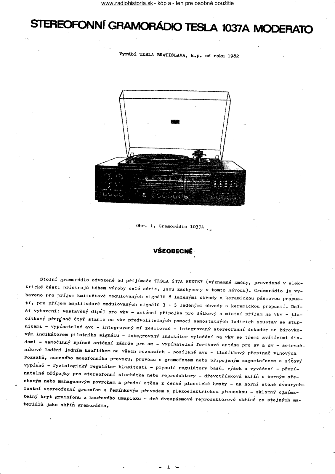 TESLA 1037A User Manual