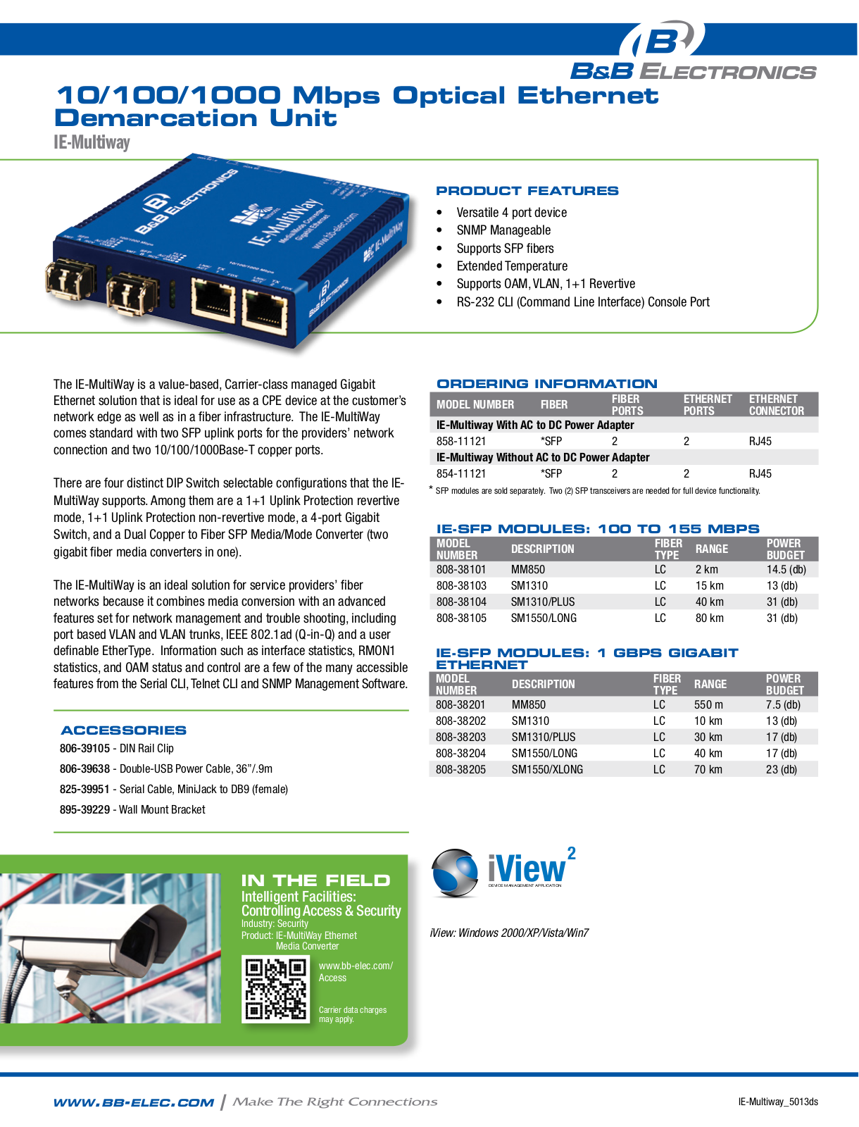 B&B Electronics 808-38201, 808-38205 Datasheet