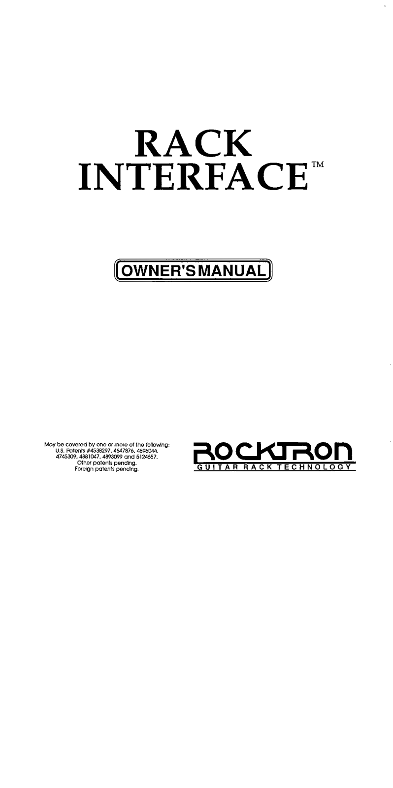 Rocktron RACKINTERFACE User Manual