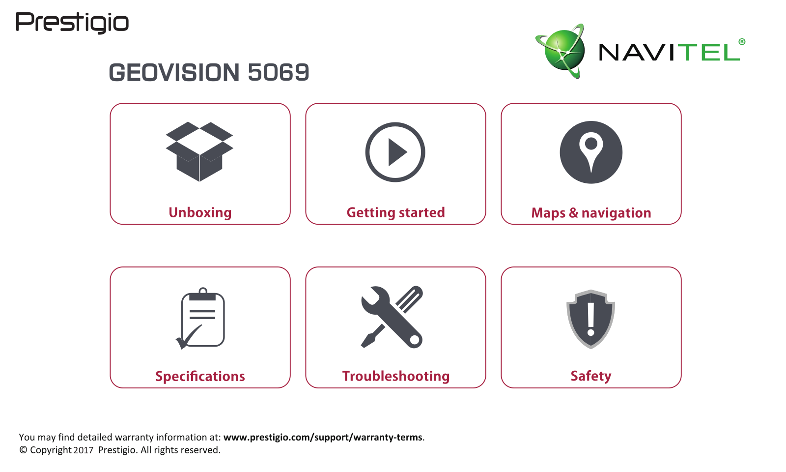 Prestigio GeoVision 5069 Navitel Instruction Manual