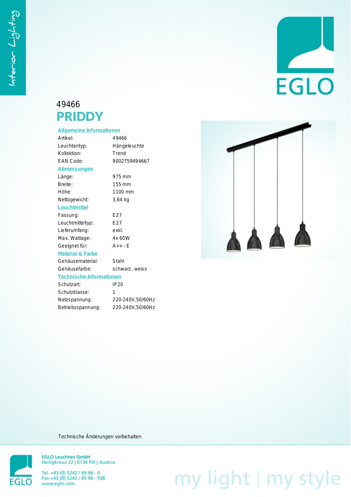 Eglo 49466 Service Manual