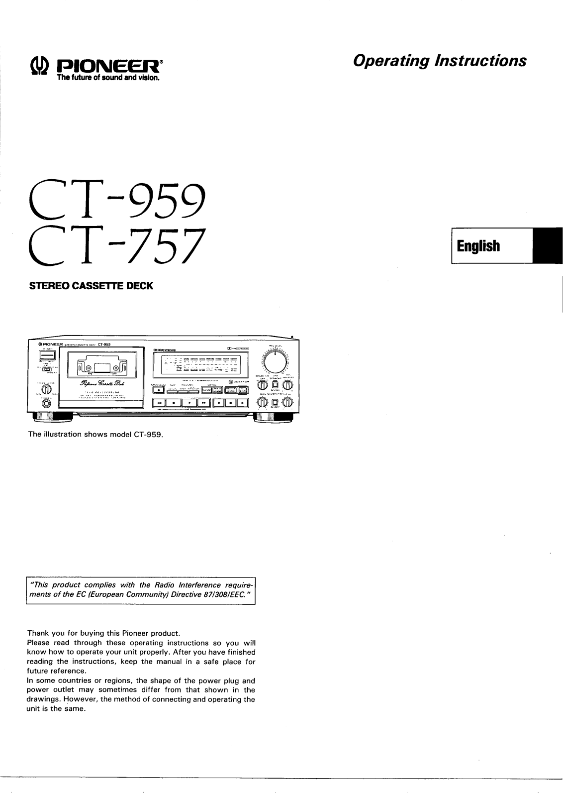 Pioneer CT-757, CT-959 Owners manual