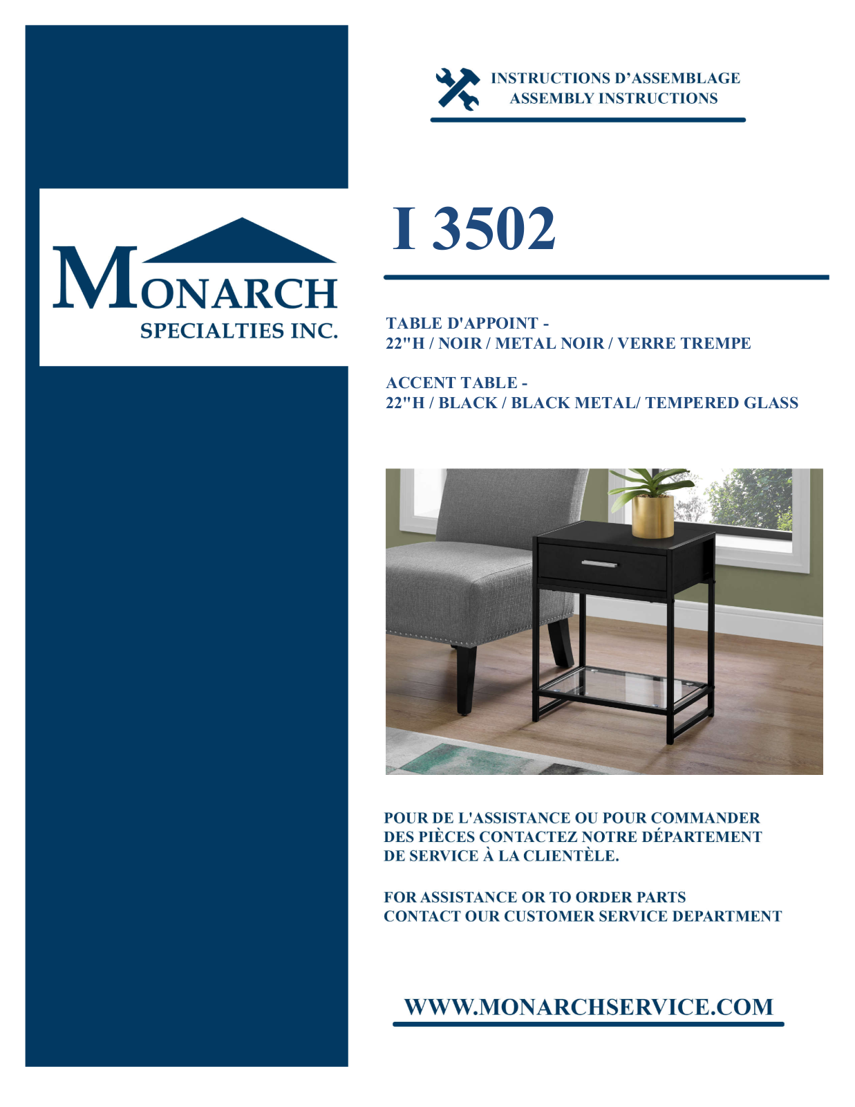 Monarch I3502 Assembly Guide