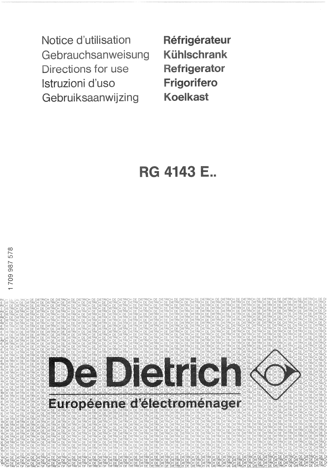 De dietrich RG4143E7 User Manual