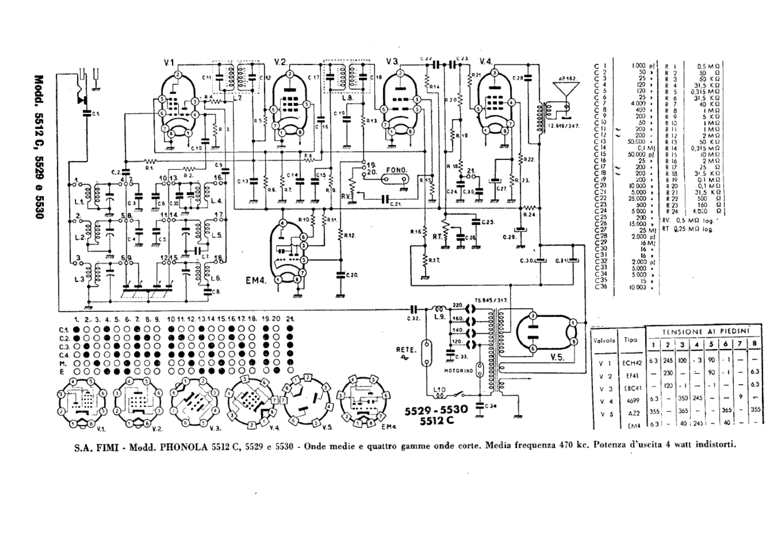 Phonola 5512c, 5529, 5530 schematic - ManualMachine.com
