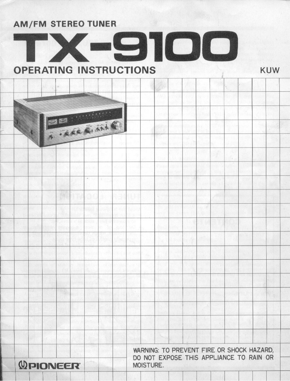 Pioneer TX-9100 Owners Manual