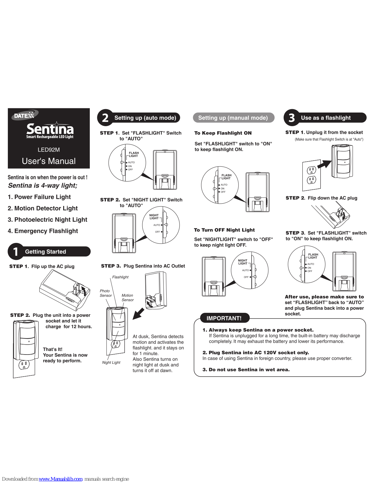 Datexx Sentina LED-92M User Manual