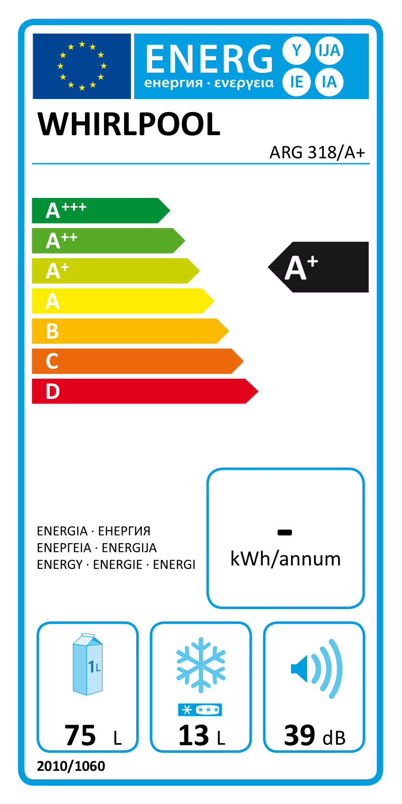 Whirlpool ARG 318/A PRODUCT SHEET