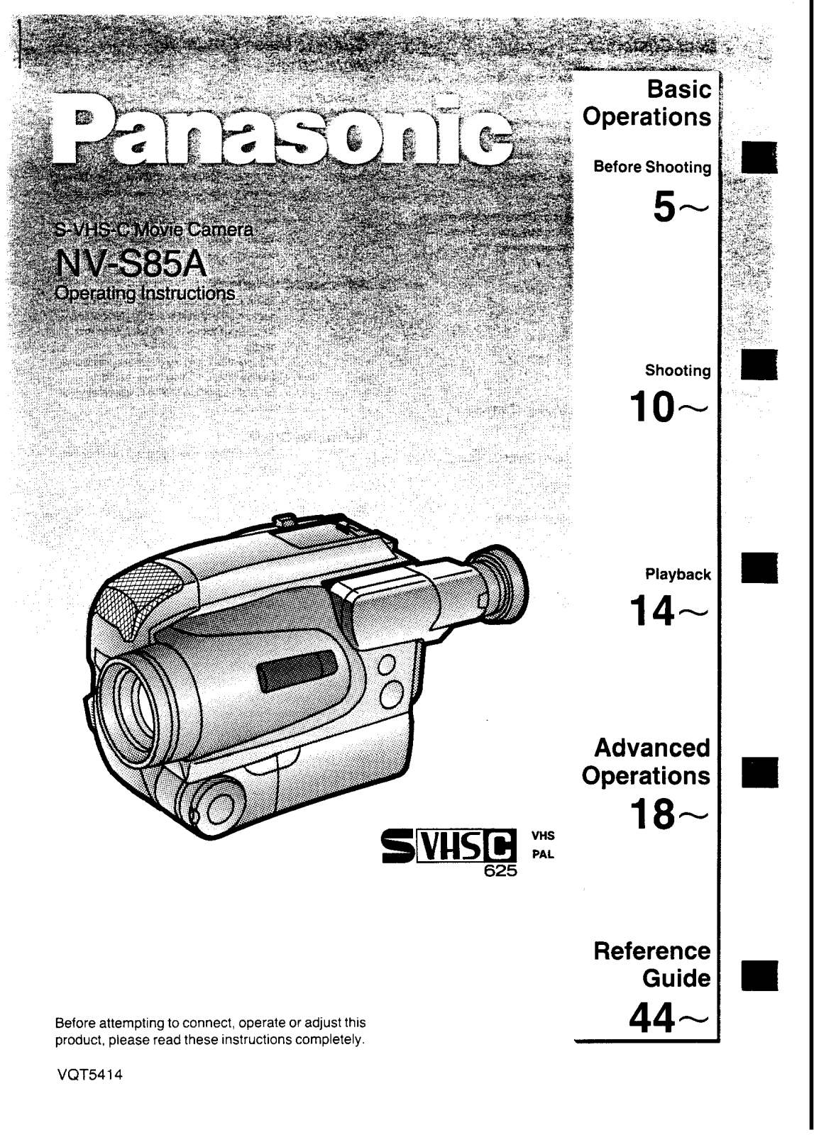 Panasonic NV-S85A User Manual