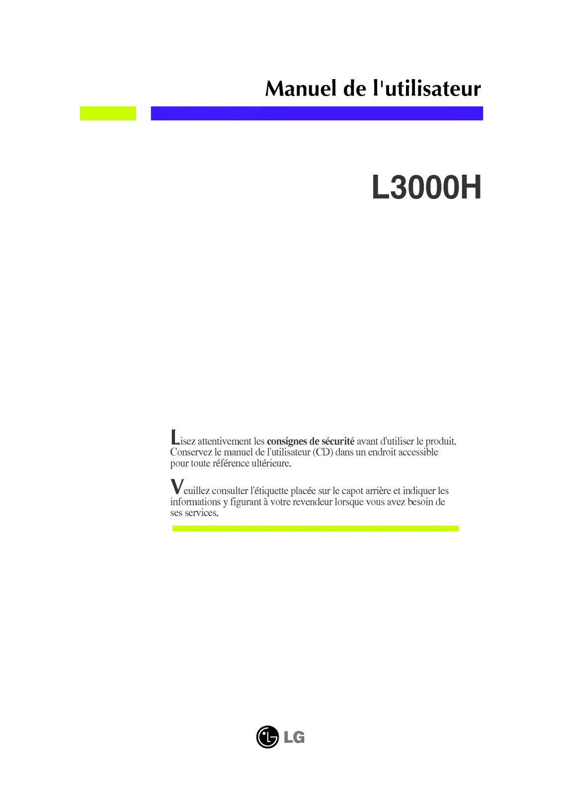 LG L3000H User manual