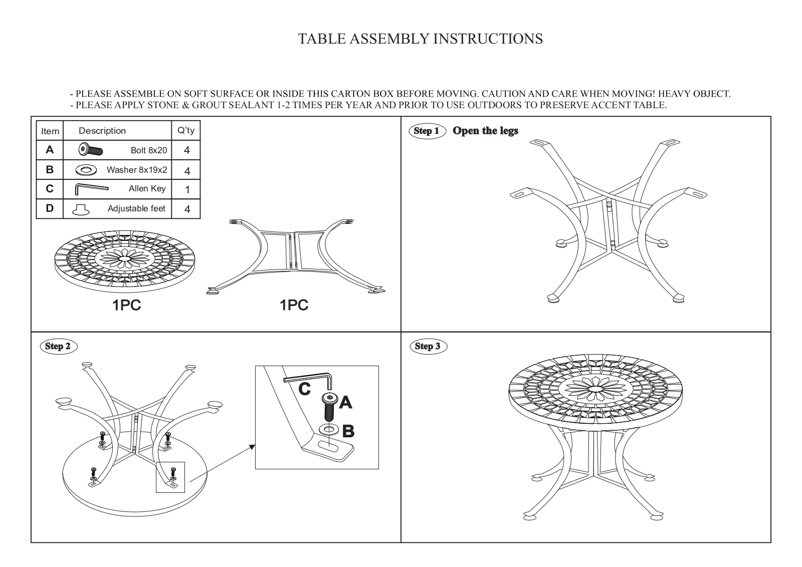 Joss & Main W005207689 Installation & Assembly (Table) - ManualMachine.com