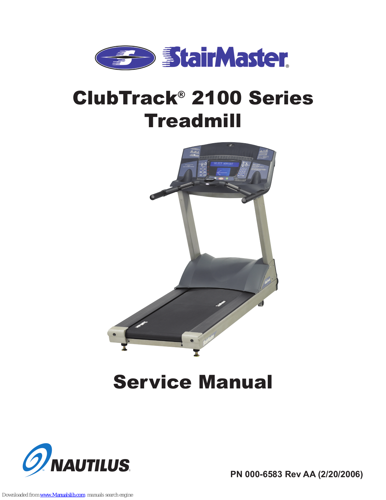 Nautilus StairMaster ClubTrack 2100 Service Manual