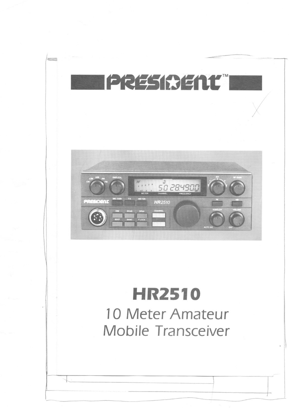 President HR2510 User Manual