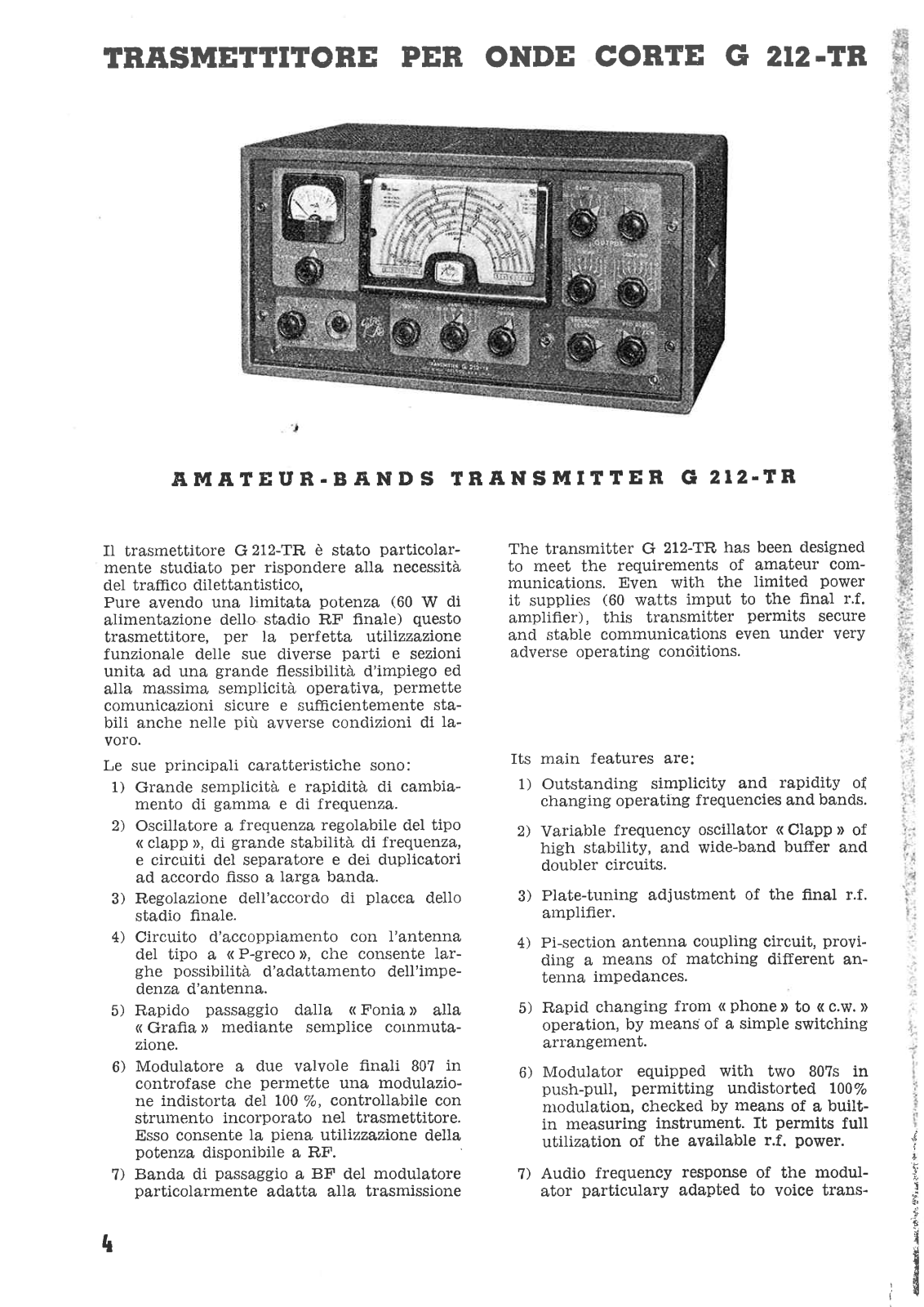 Geloso G 212-TR Service manual