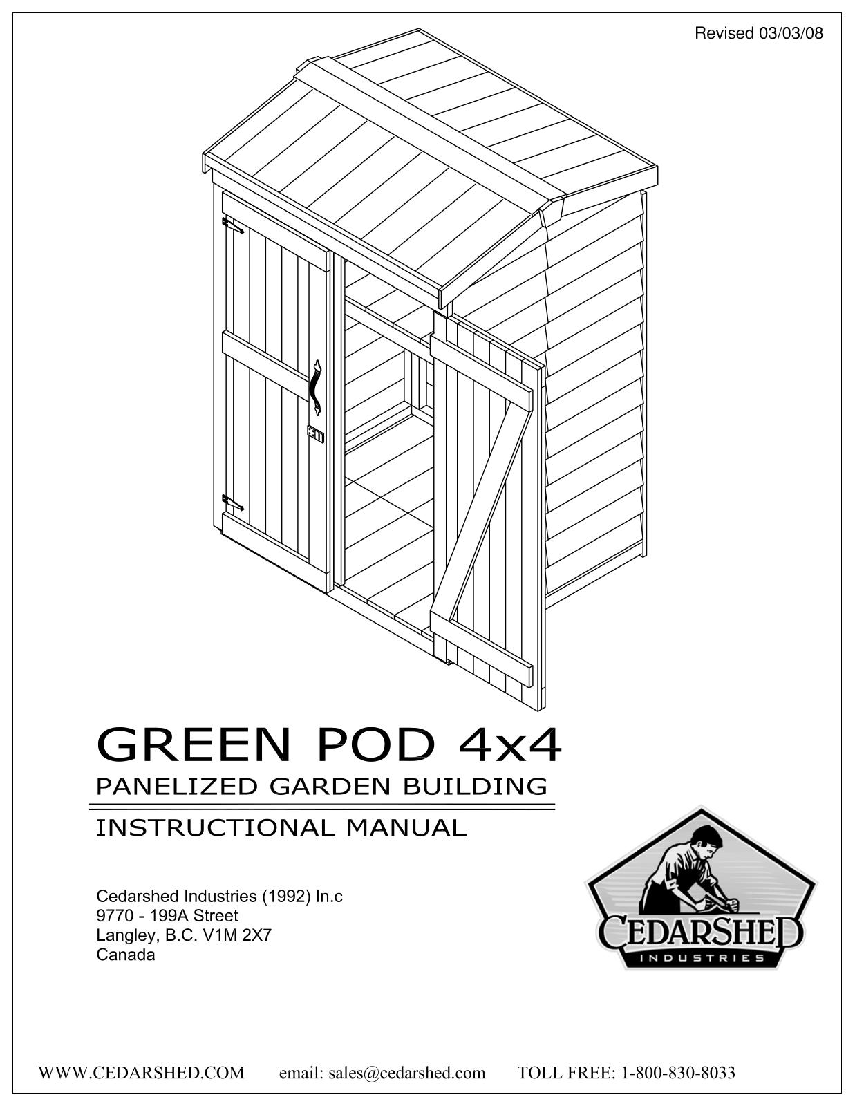 Cedarshed CDSD1079 Installation & Assembly - ManualMachine.com