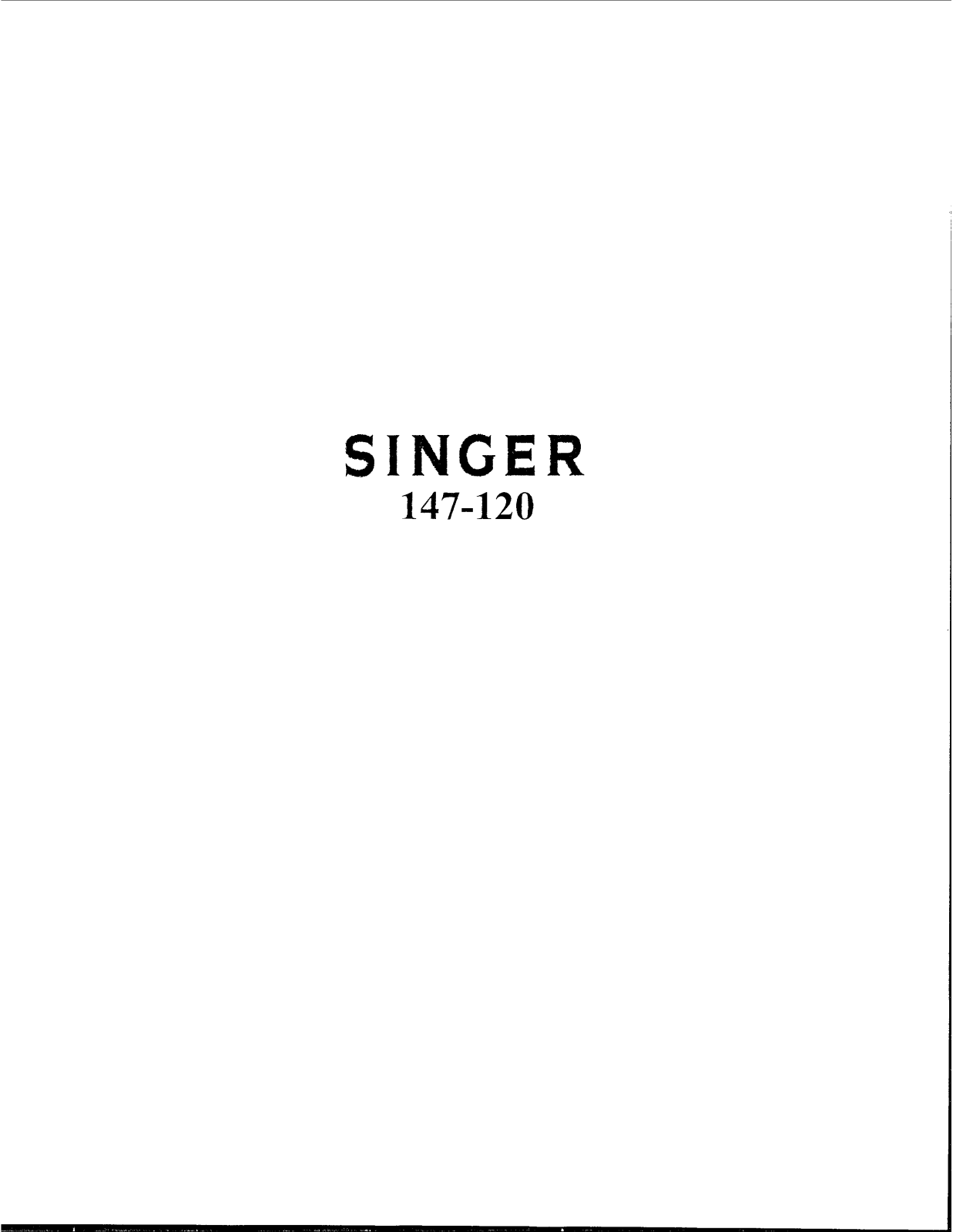 Singer 147-120 User Manual