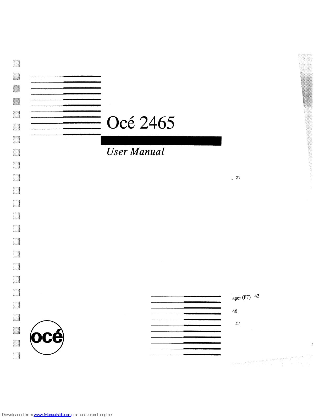 Oce 2465 User Manual