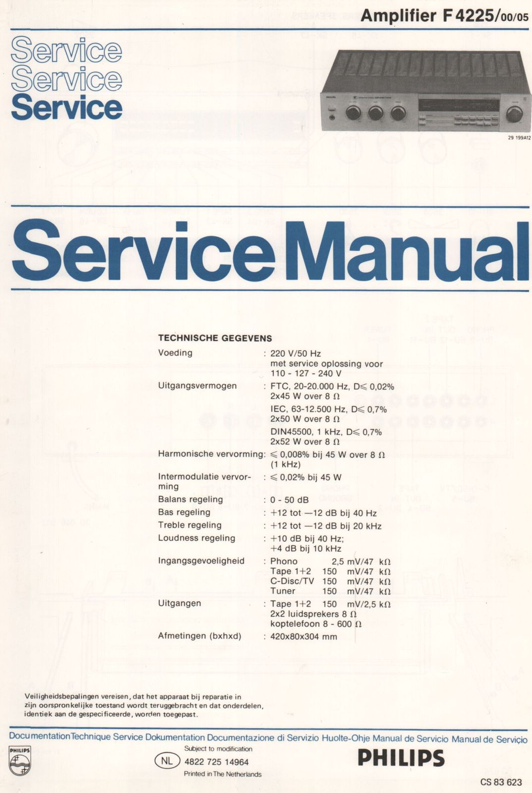 Philips F-4225 Service manual