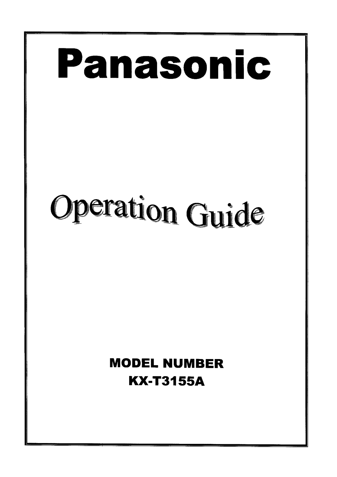 Panasonic KX-T3155A Operating Instruction