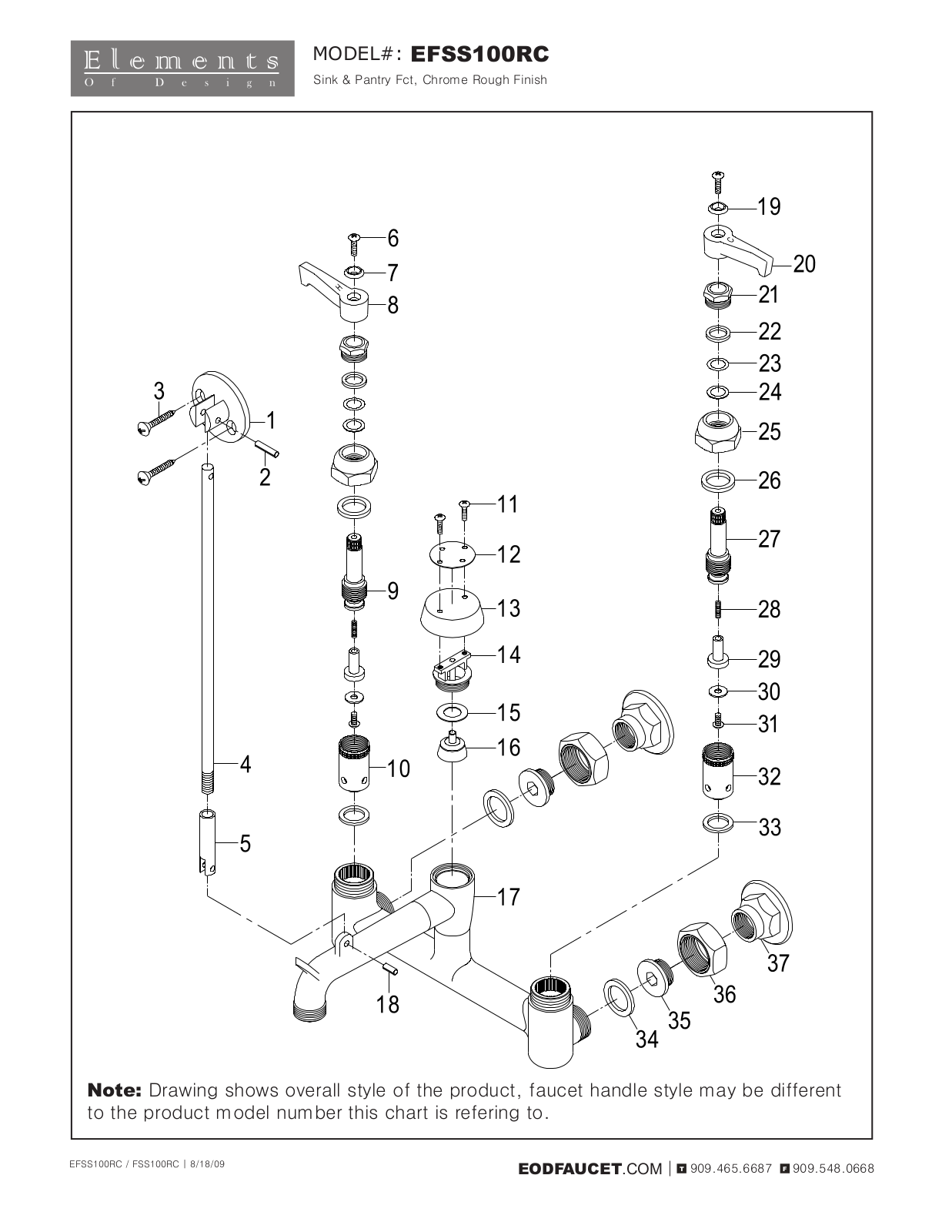 Elements of Design EDE2631 Service Parts - ManualMachine.com