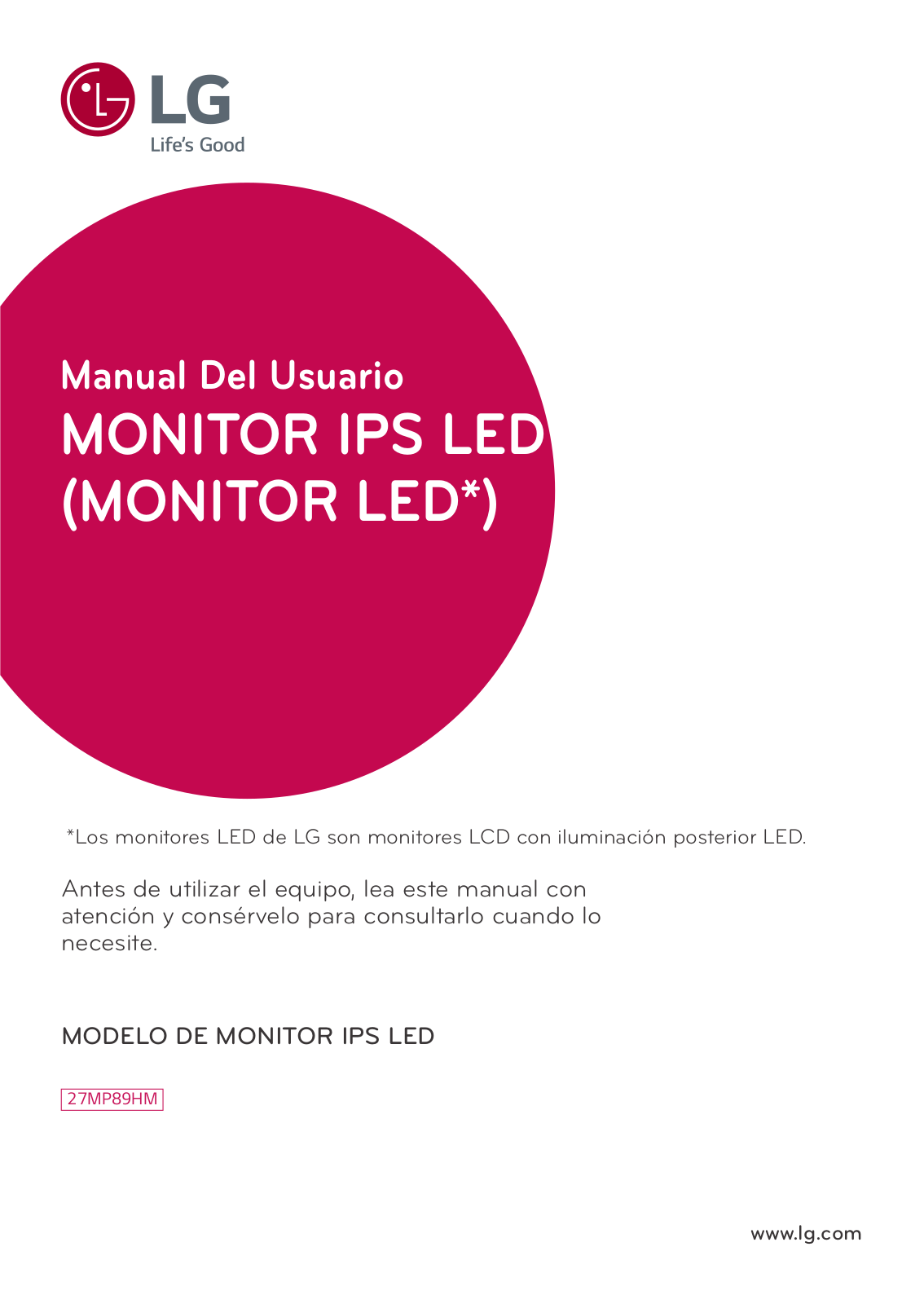 LG 27MP89HM-S User Manual