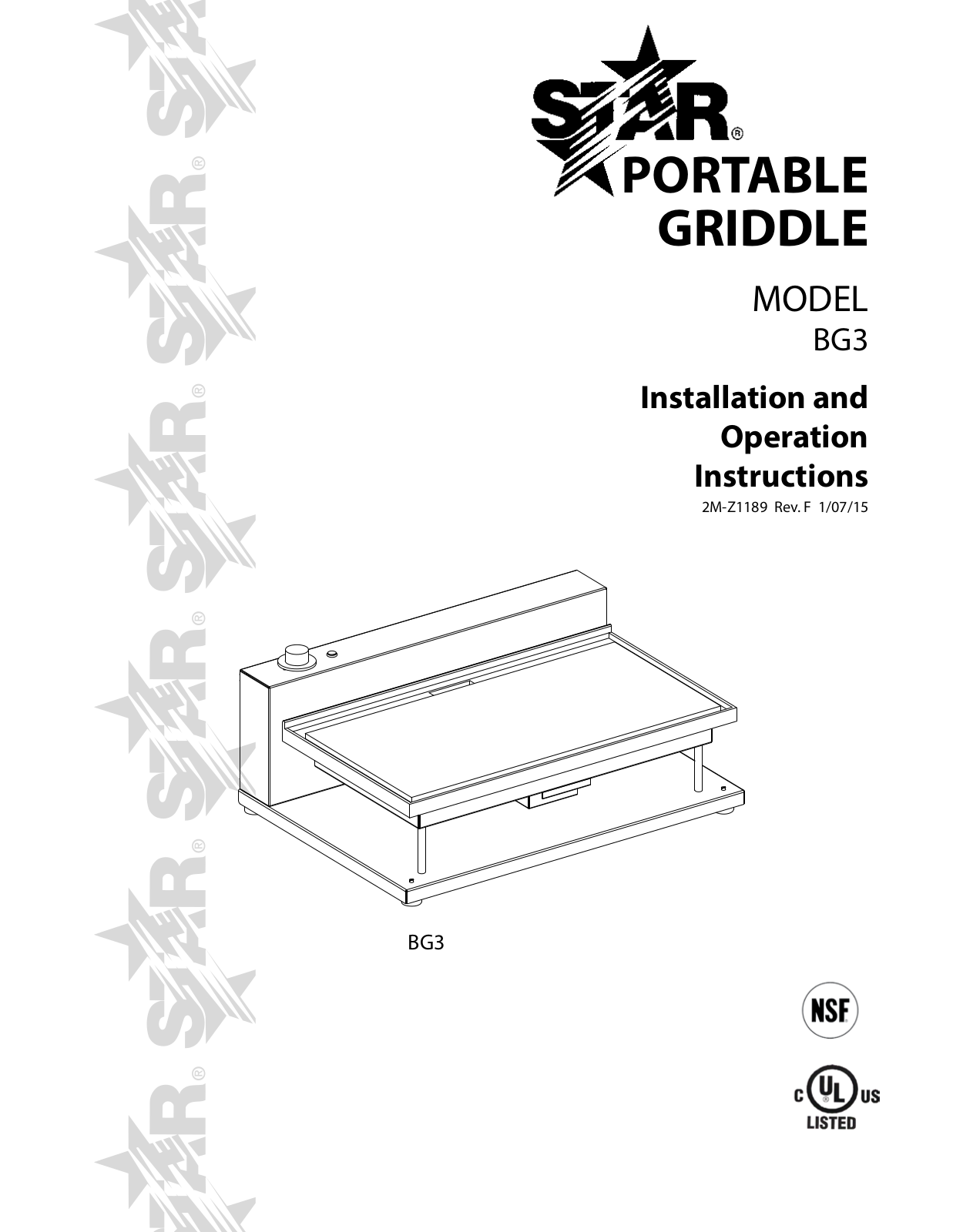 Star BG3 Operators Manual