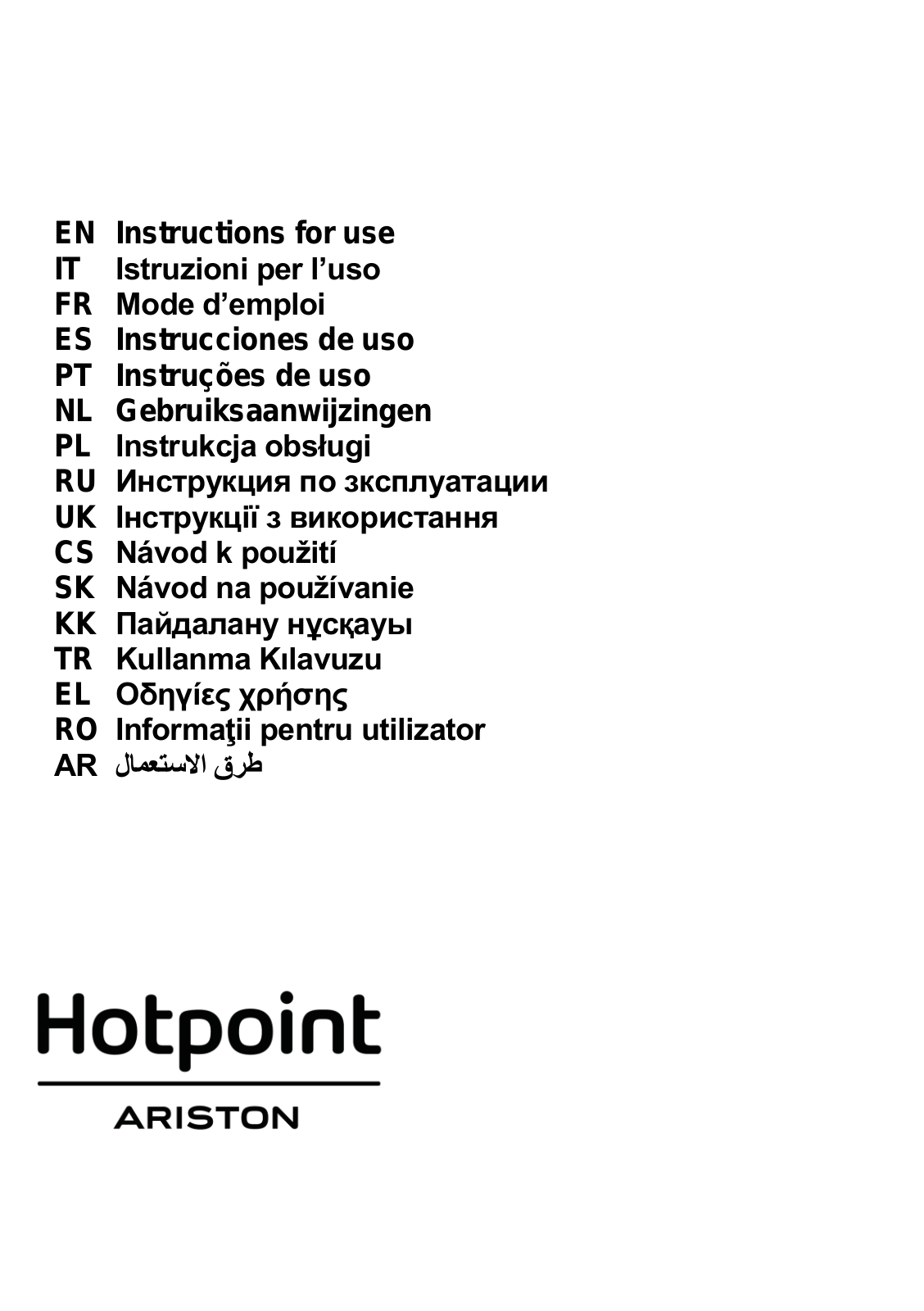 HOTPOINT/ARISTON HHPN 6.5F LM AN User Manual