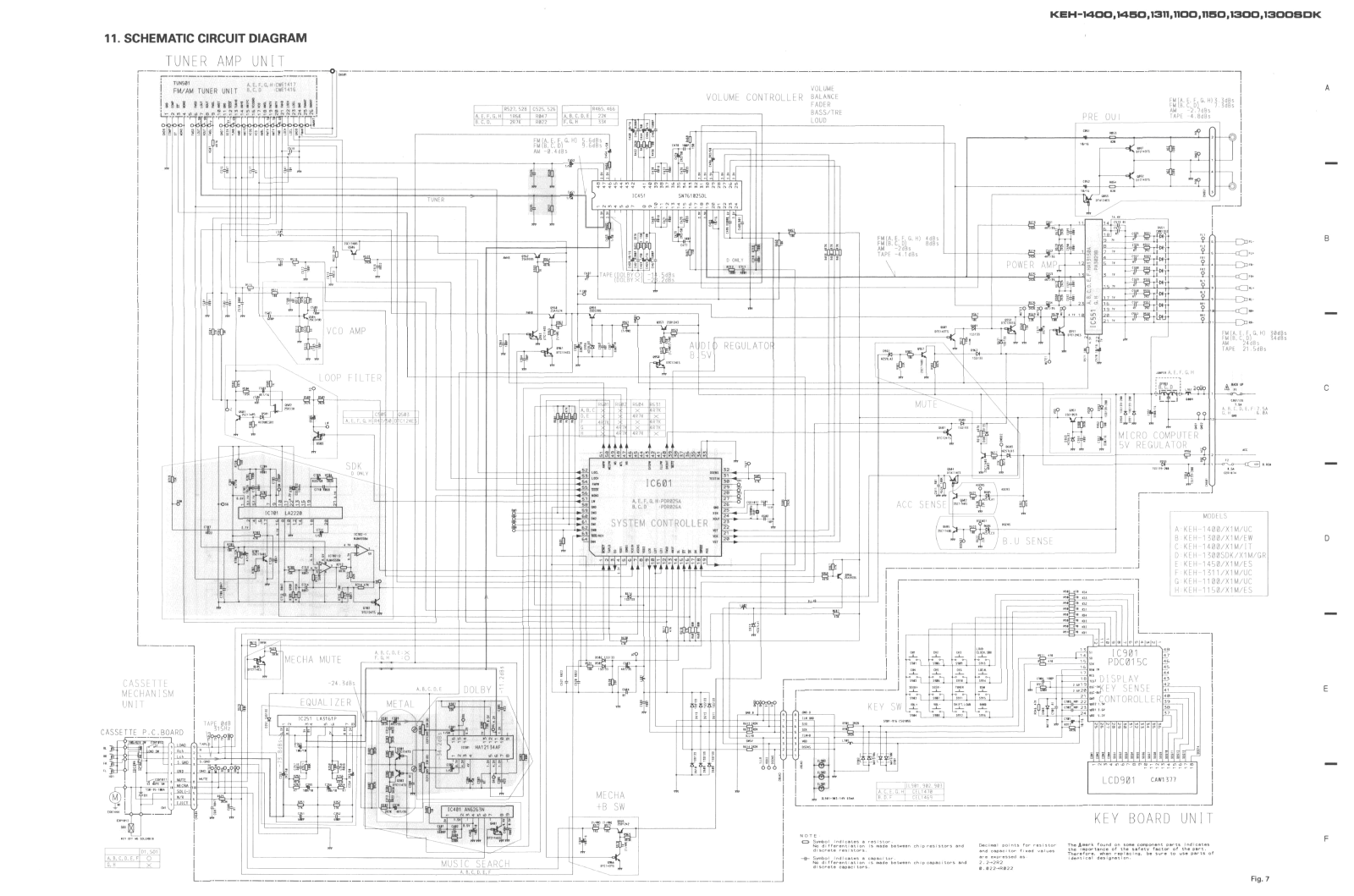 Pioneer KEH-1100, KEH-1300, KEH-1150, KEH-1300-SDK, KEH-1311 Schematic