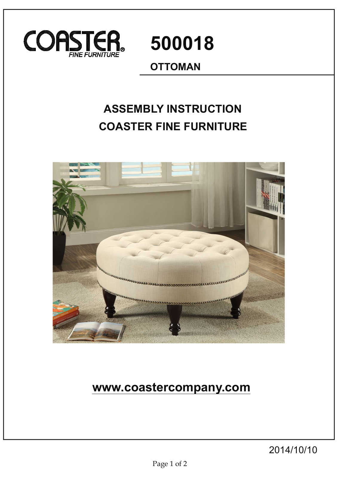 Coaster 500018 Assembly Guide - ManualMachine.com