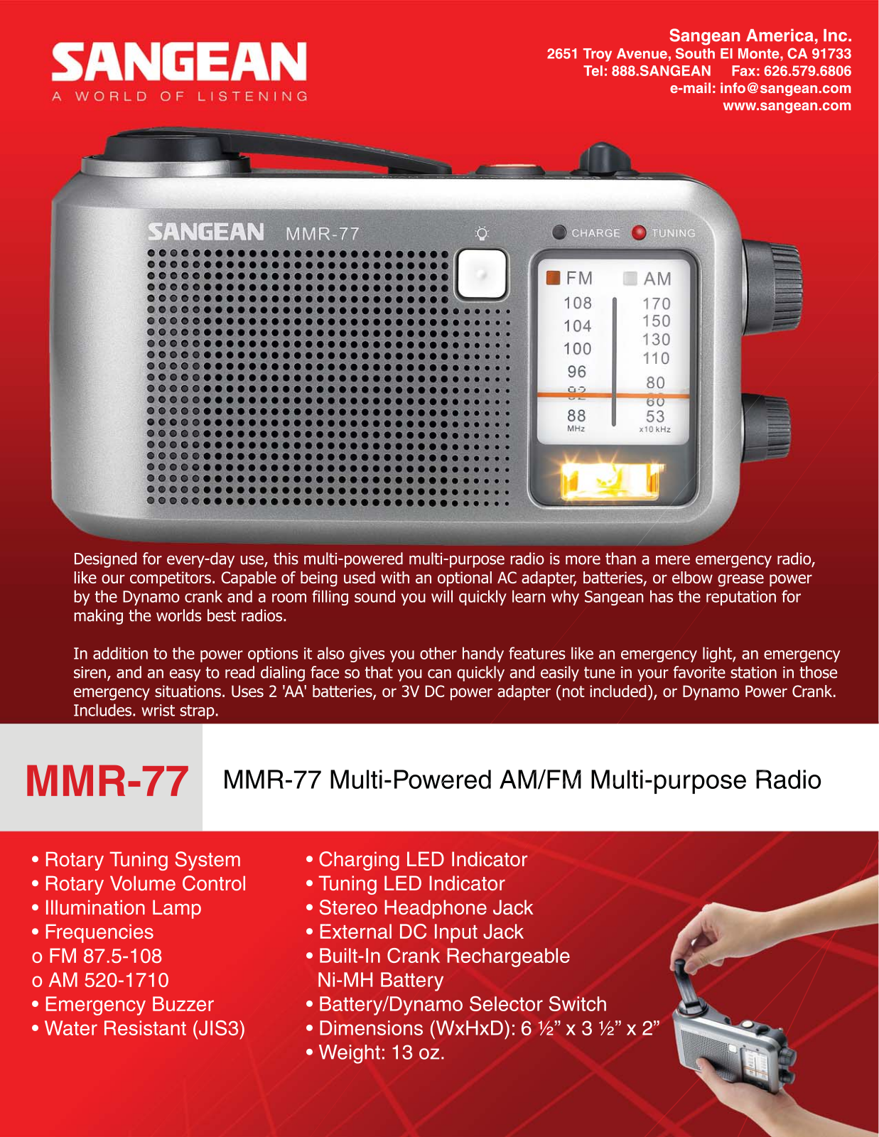 Sangean Electronics MMR-77 User Manual