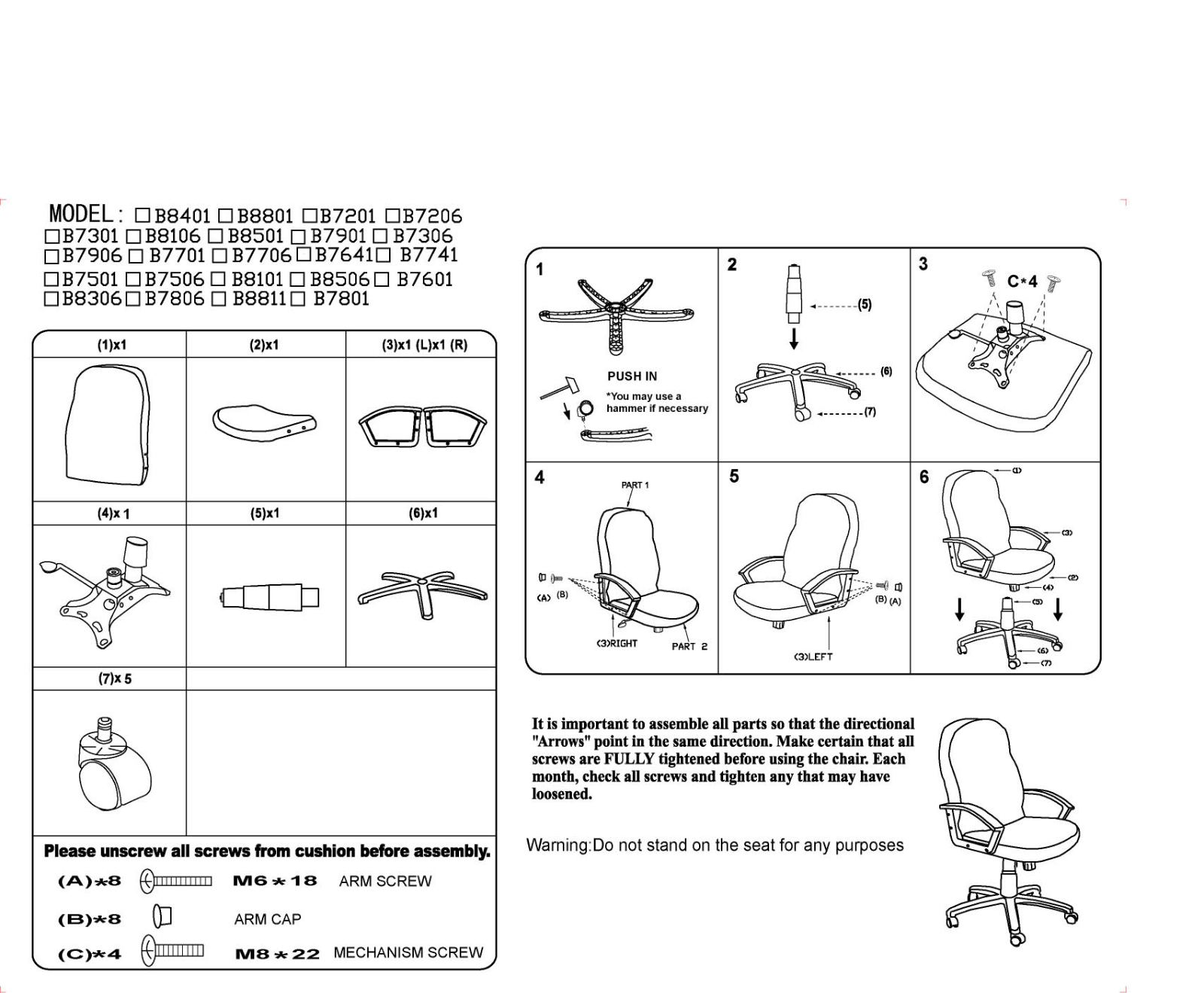 Boss B7307 Assembly Guide - ManualMachine.com
