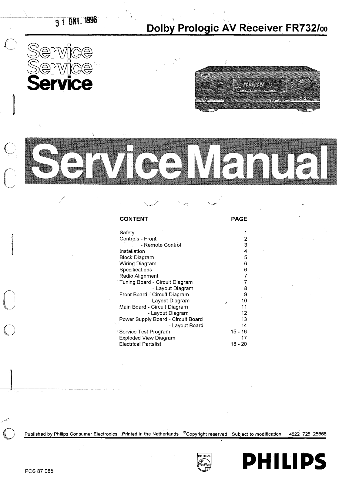 Philips FR-732 Service manual