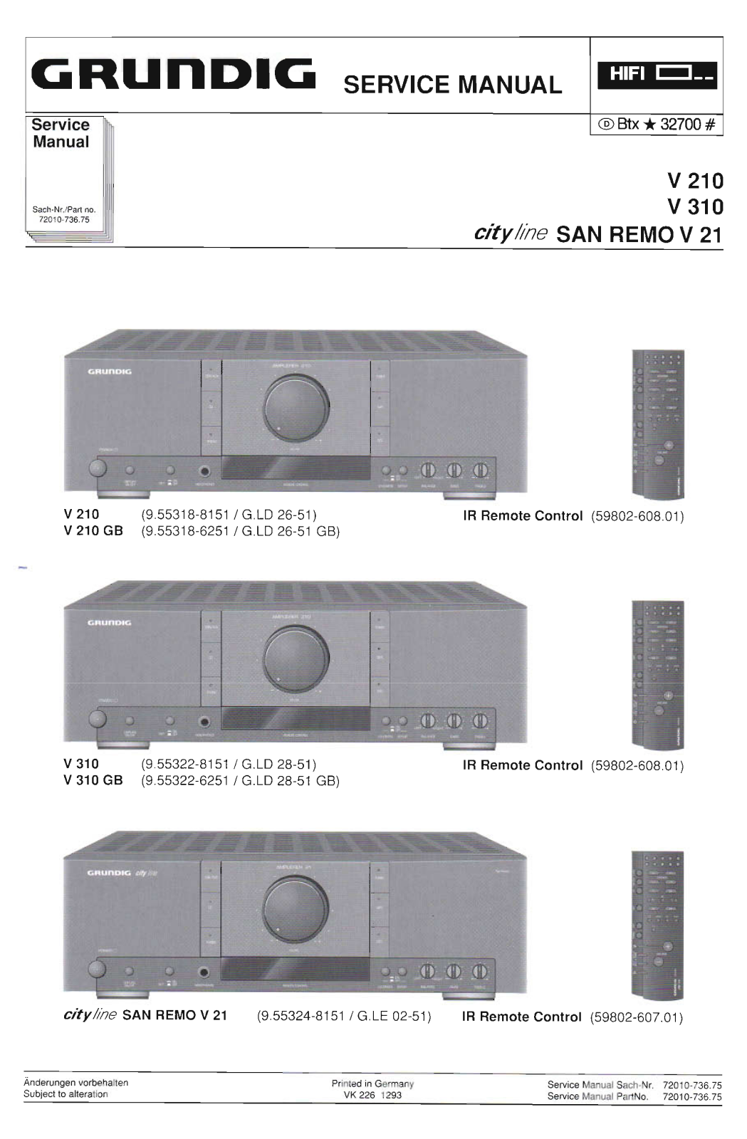 Grundig San-Remo-V-21 Service Manual