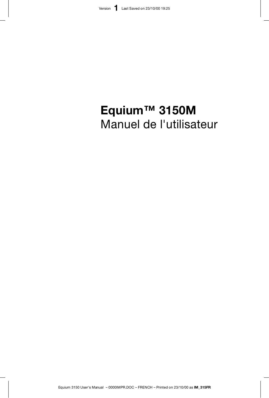 Toshiba EQUIUM 3150 M User Manual