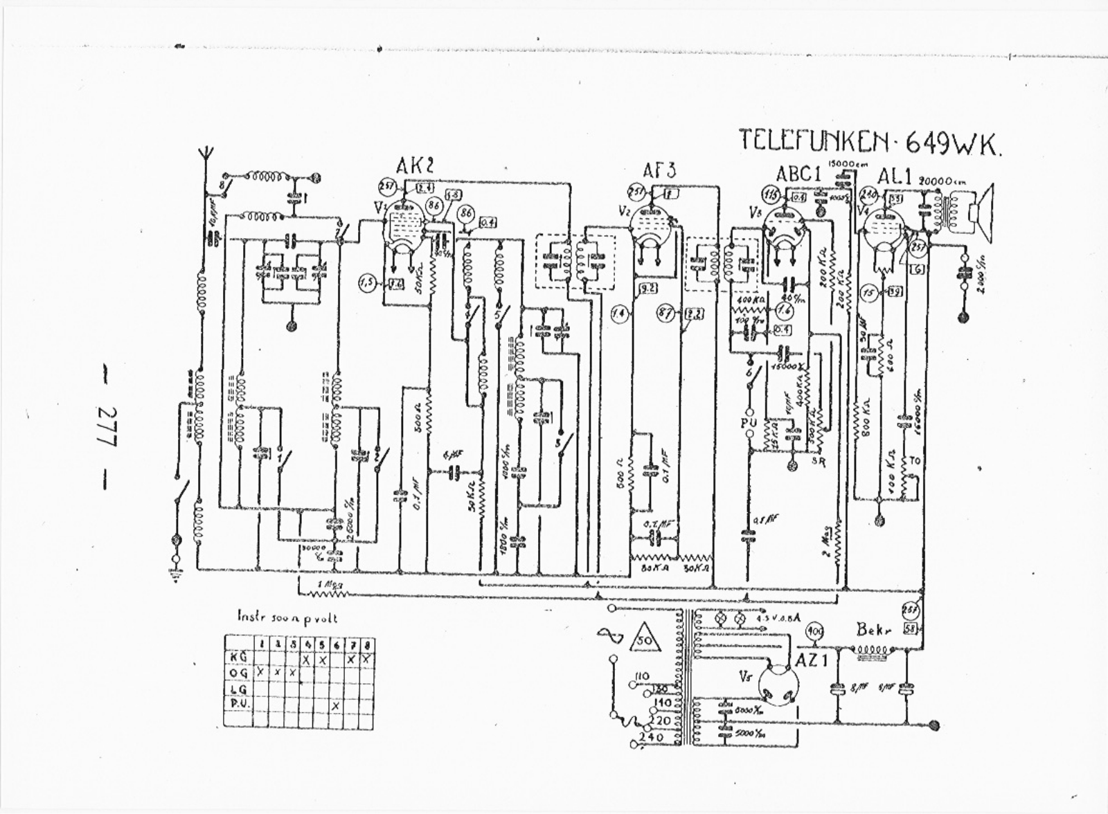 Telefunken 649-WK Schematic