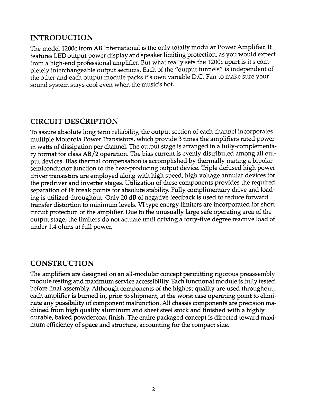 Ab International 1200C User Manual