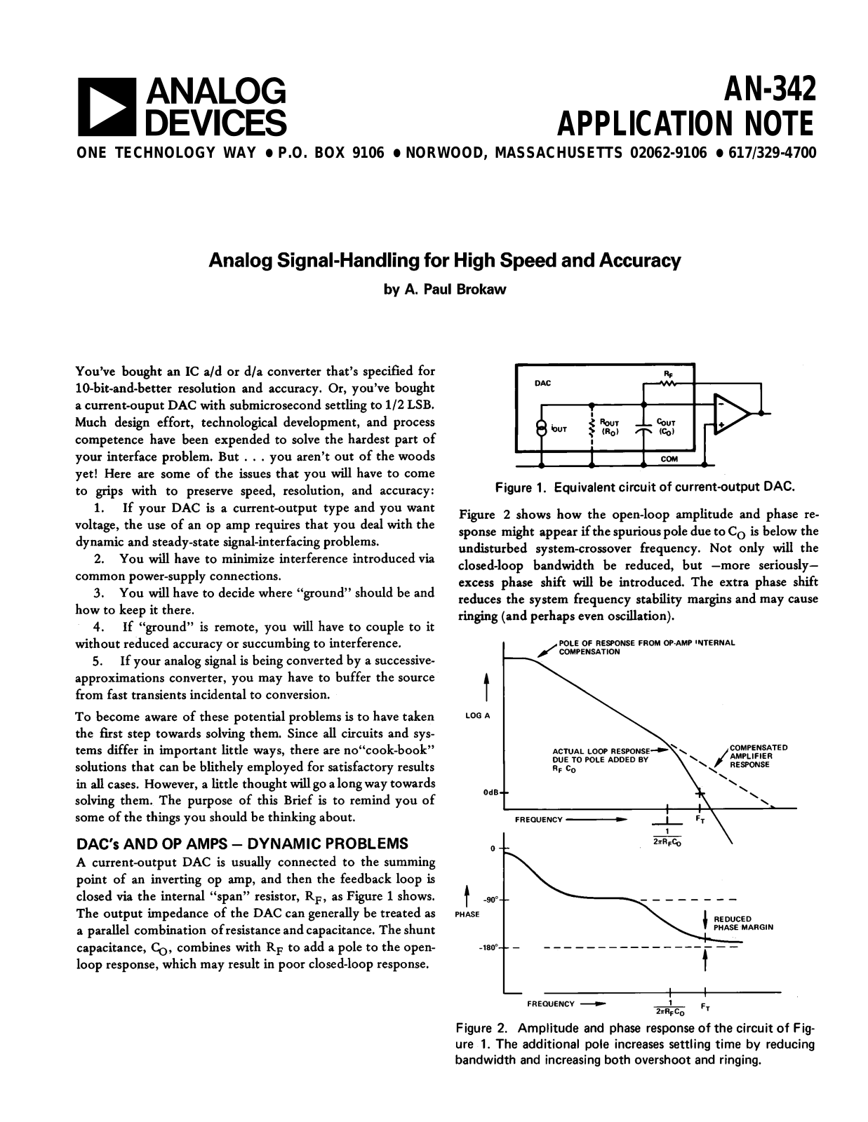 ANALOG DEVICES AN-342 Service Manual